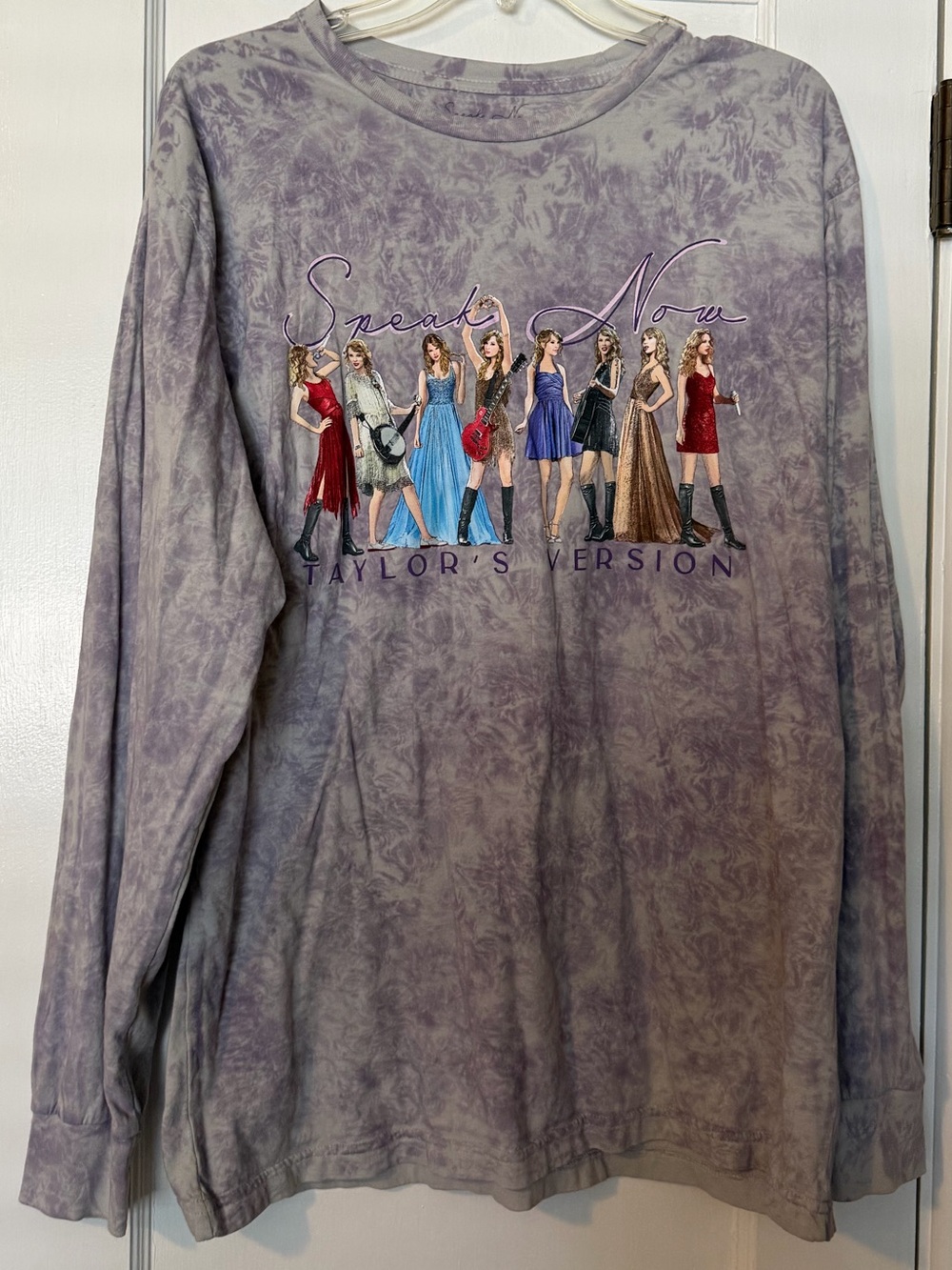 Taylor Swift Lavender Tie-Dye Speak Now Graphic Long Sleeve Tee